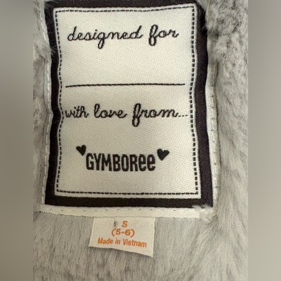 Gymboree Gray Winter Jacket with Pink Heart - Picture 2 of 3